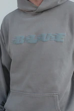 Blue Bison Flame Hoodie, Faded Grey - Image 3