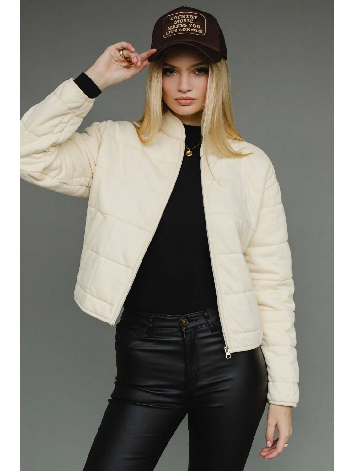 Washed Quilted Jacket - Image 3