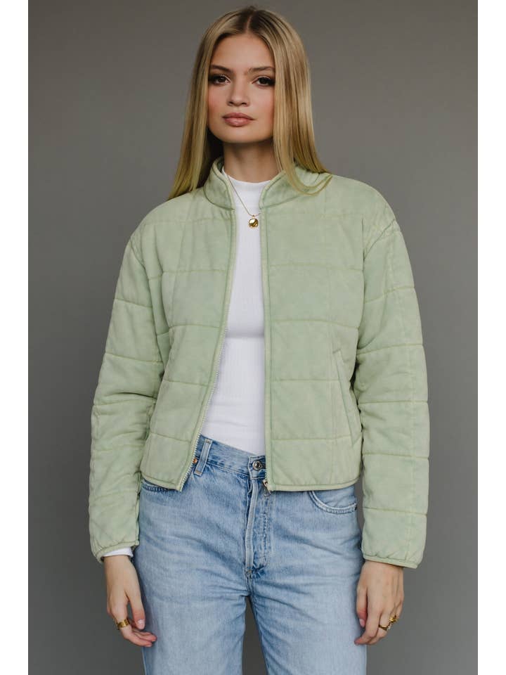 Washed Quilted Jacket - Image 4