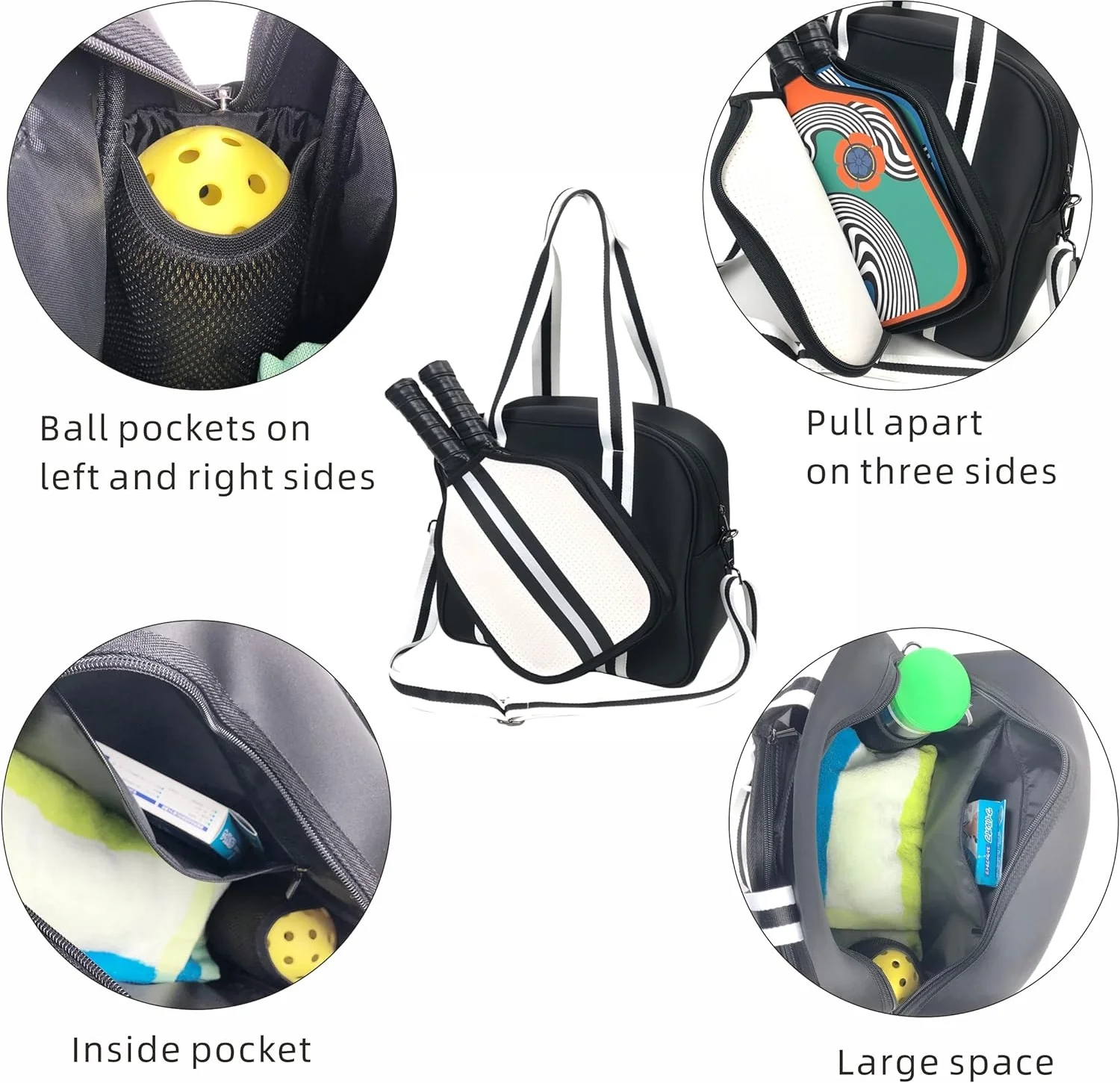 Neoprene Crossbody Sling Pickleball Bag - Image 7